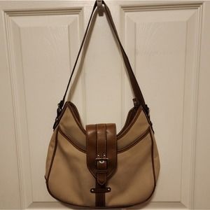 Etienne Aigner linen canvas medium purse handbag
